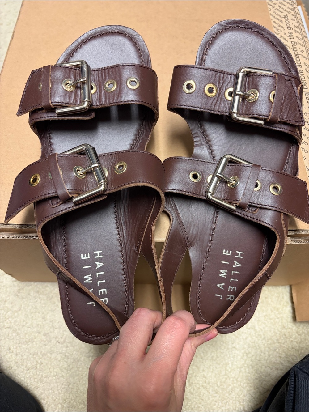 Jamie Haller Buckle Leather Sandals